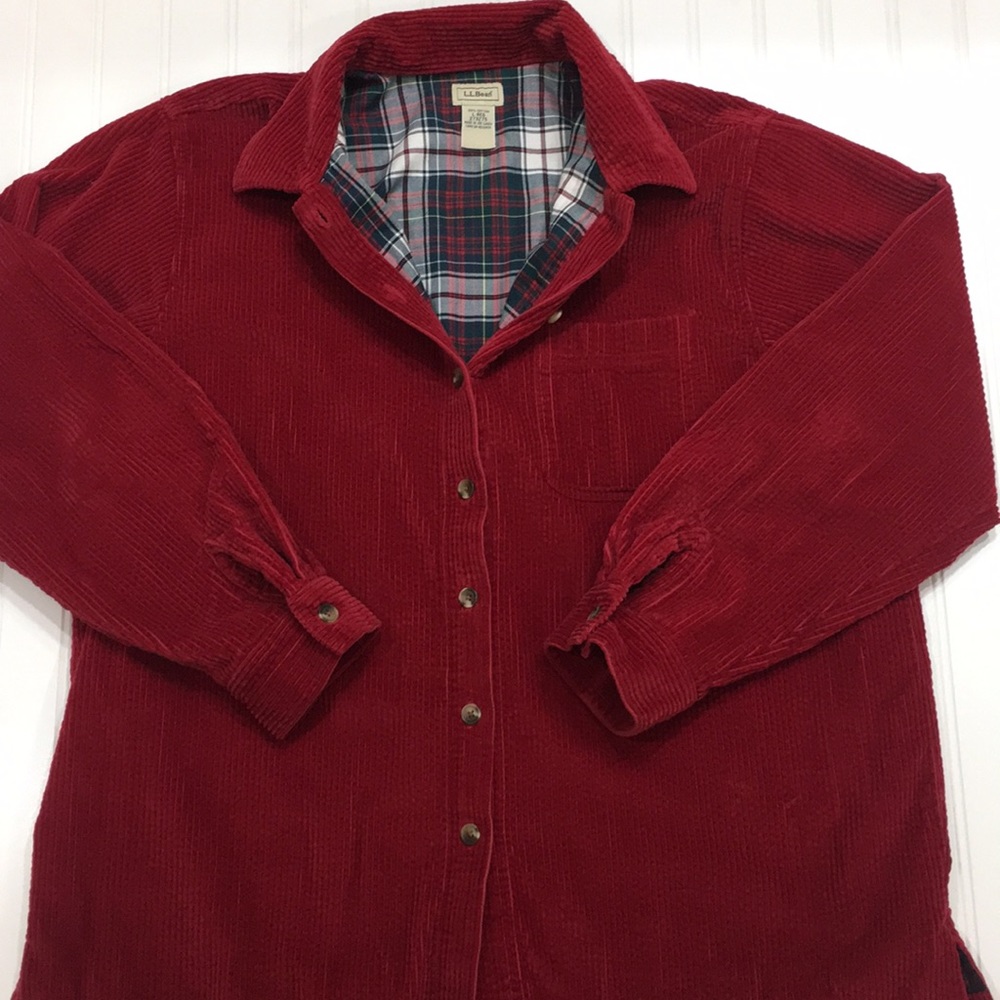 LL Bean Flannel Lined Corduroy Shirt Jac